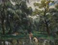 WOMEN BATHING UNDER THE WILLOWS PetrOvich Konchalovsky bois paysager les arbres